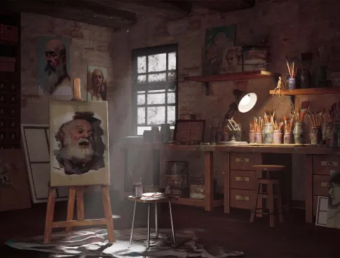 Seulement 5 jours pour conceptualisé un atelier de peintre traditionnel en 3D