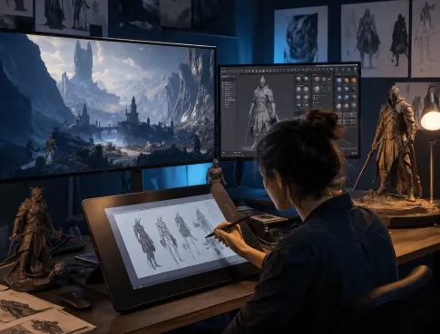 Les m&eacute;tiers artistiques dans le jeu vid&eacute;o : focus sur le concept artist et l&rsquo;artiste 3D